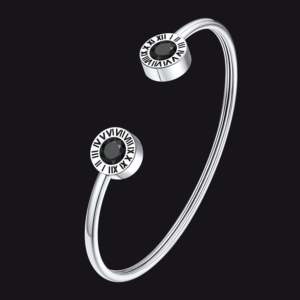 Roman Numeral Birthstone Bracelet Men Women – FaithHeart Jewelry