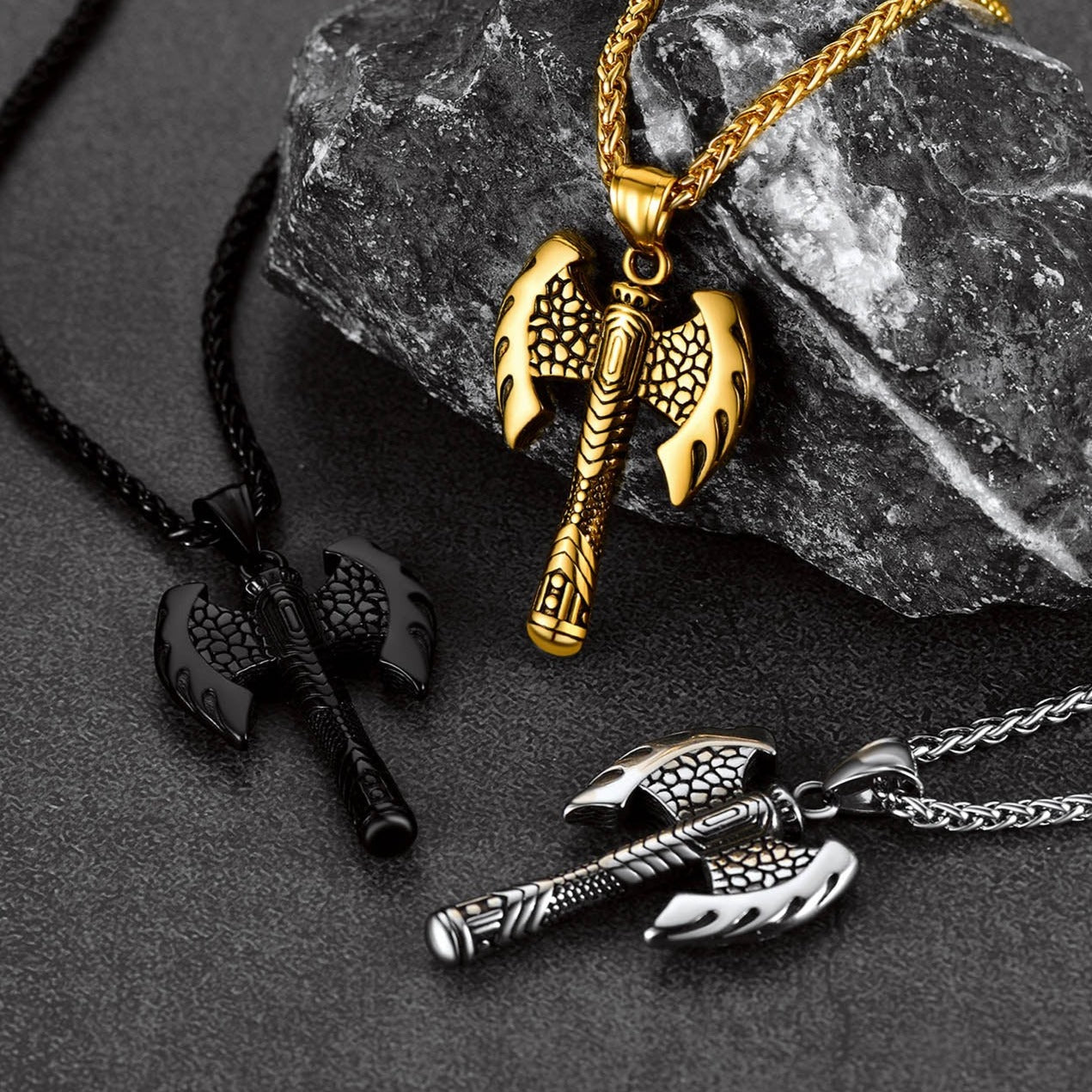 Faithheart Stainless Steel Norse Viking Solid Axe of Perun Necklace FaithHeart