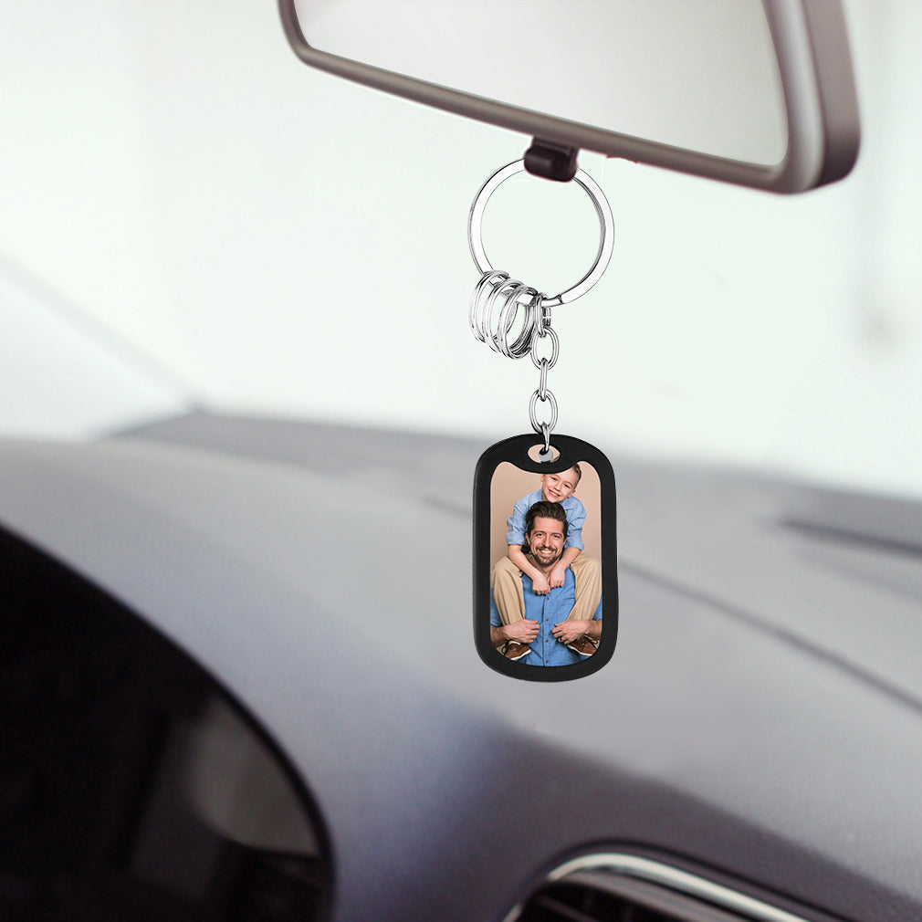 Customized Photo Dog Tag Keychain With Engraving FaithHeart Jewelry
