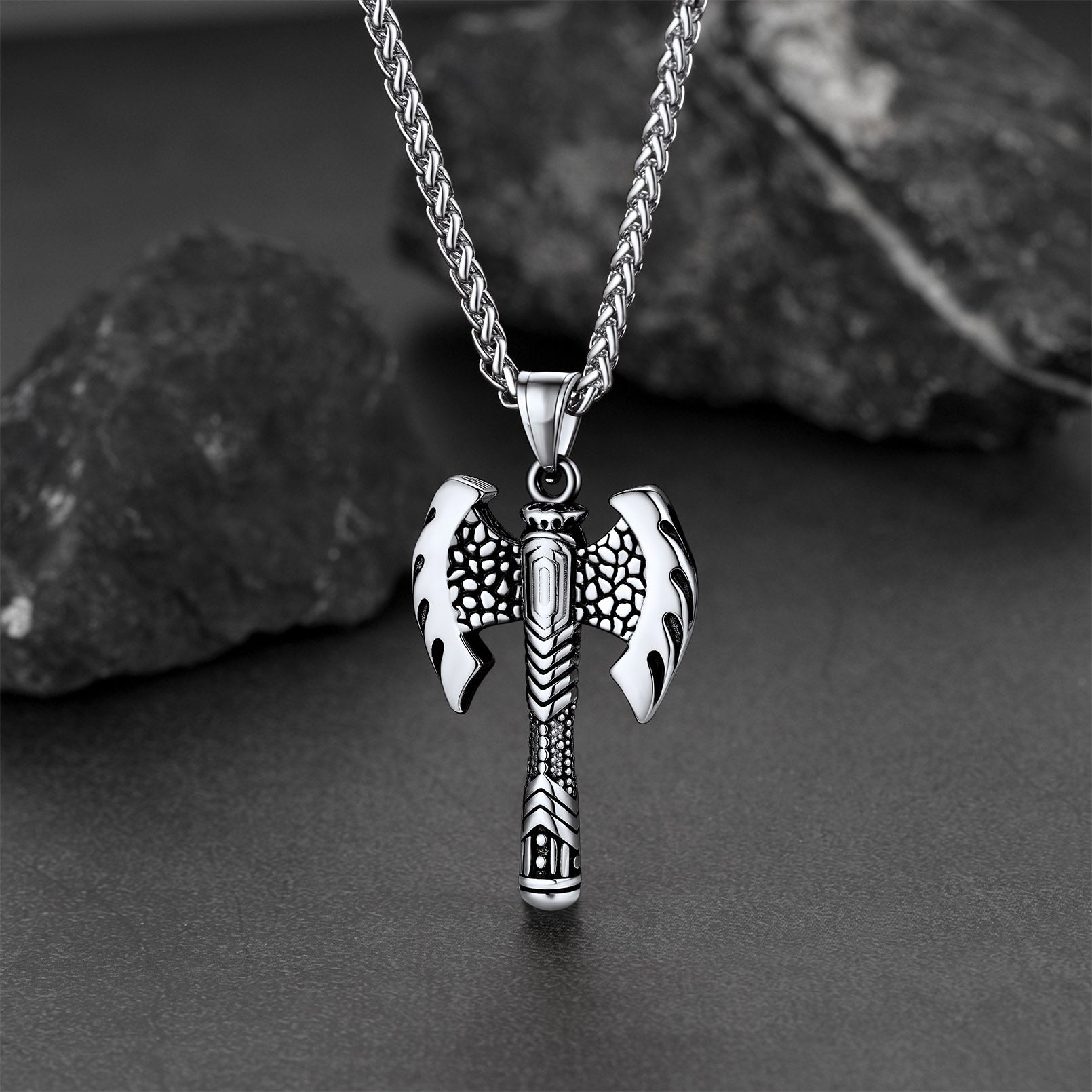 Faithheart Stainless Steel Norse Viking Solid Axe of Perun Necklace FaithHeart