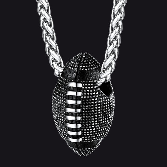 American football pendant necklace for men, Sport fans jewelryimg