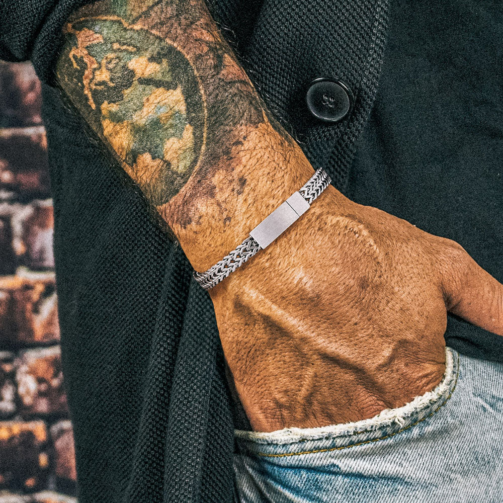 Casual Outfit with Steel Franco Bracelet
