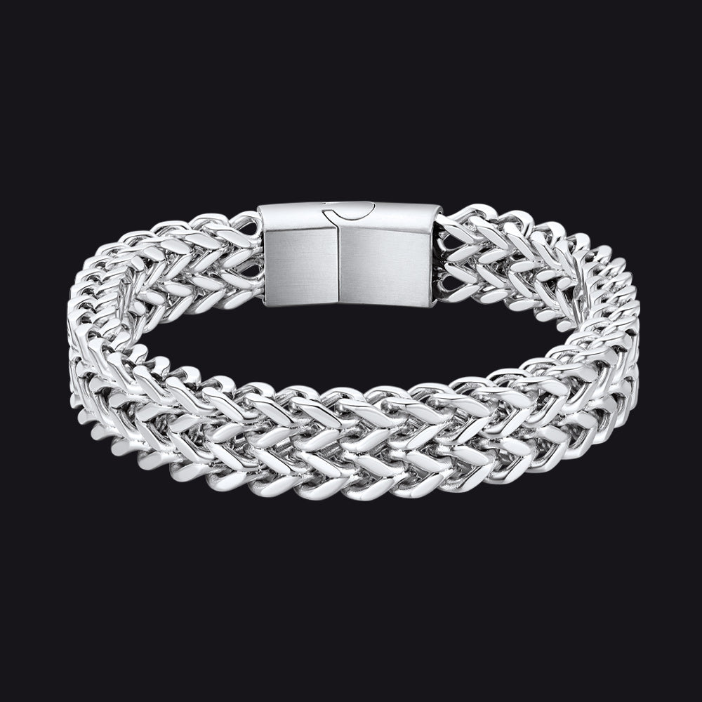 12mm Steel Curb Link Bracelet Gift