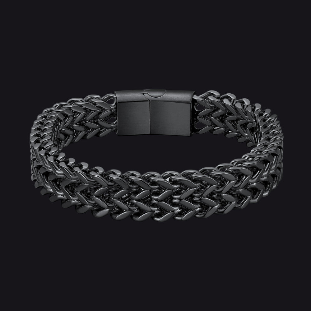 12mm Black Men's Chain Bracele