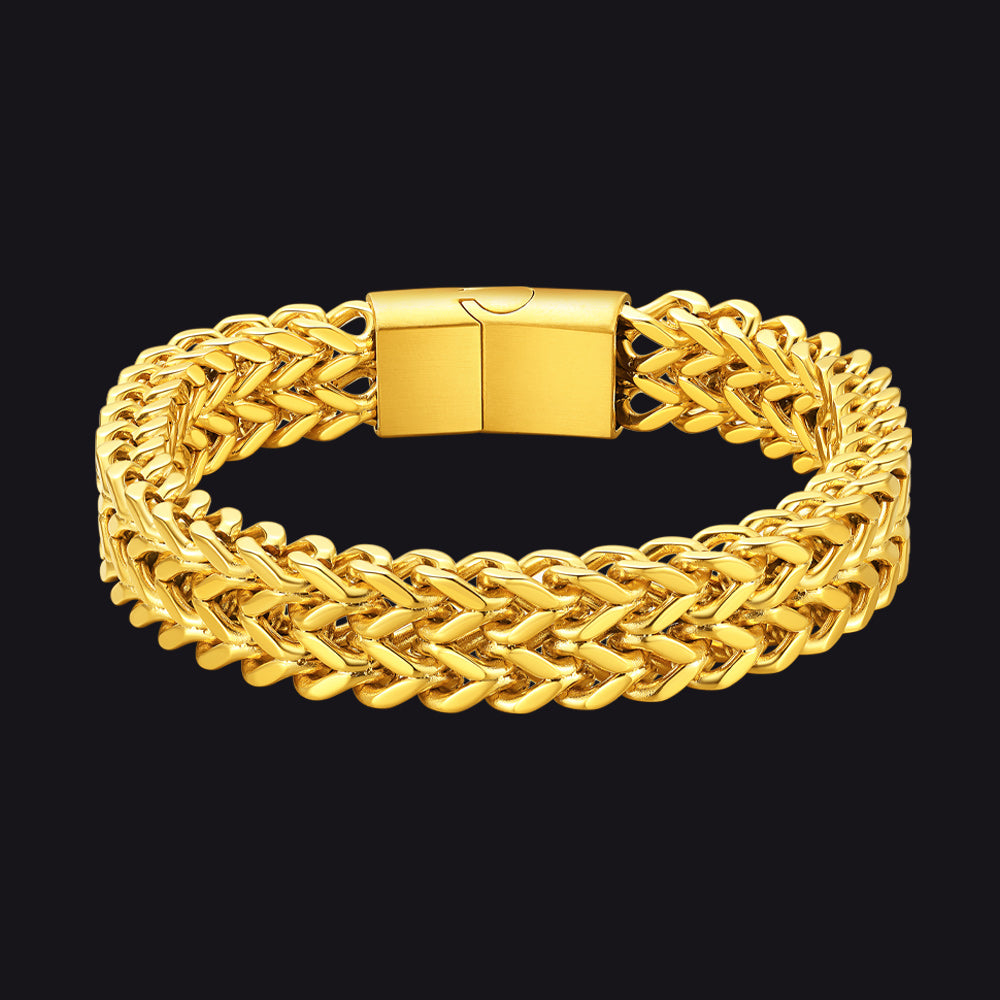 12mm Gold Men's Chain Bracele