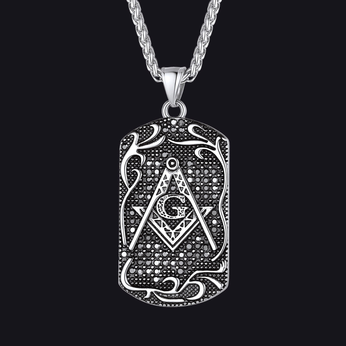 FaithHeart Freemason Pendant Necklace Stainless Steel Masonic Jewelry FaithHeart