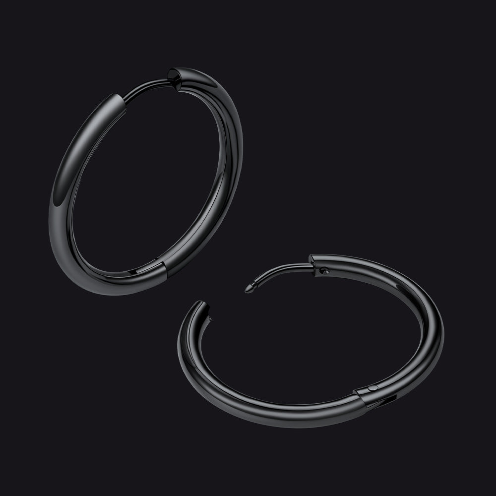 Simple 10mm Hoop Earrings for Men Women