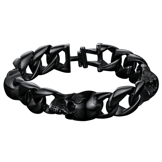 FaithHeart Gothic Skull Cuban Chain Bracelet For Men FaithHeartimg