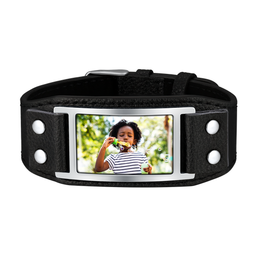 Personalized Picture Leather Bracelet Wristband for Men FaithHeartimg