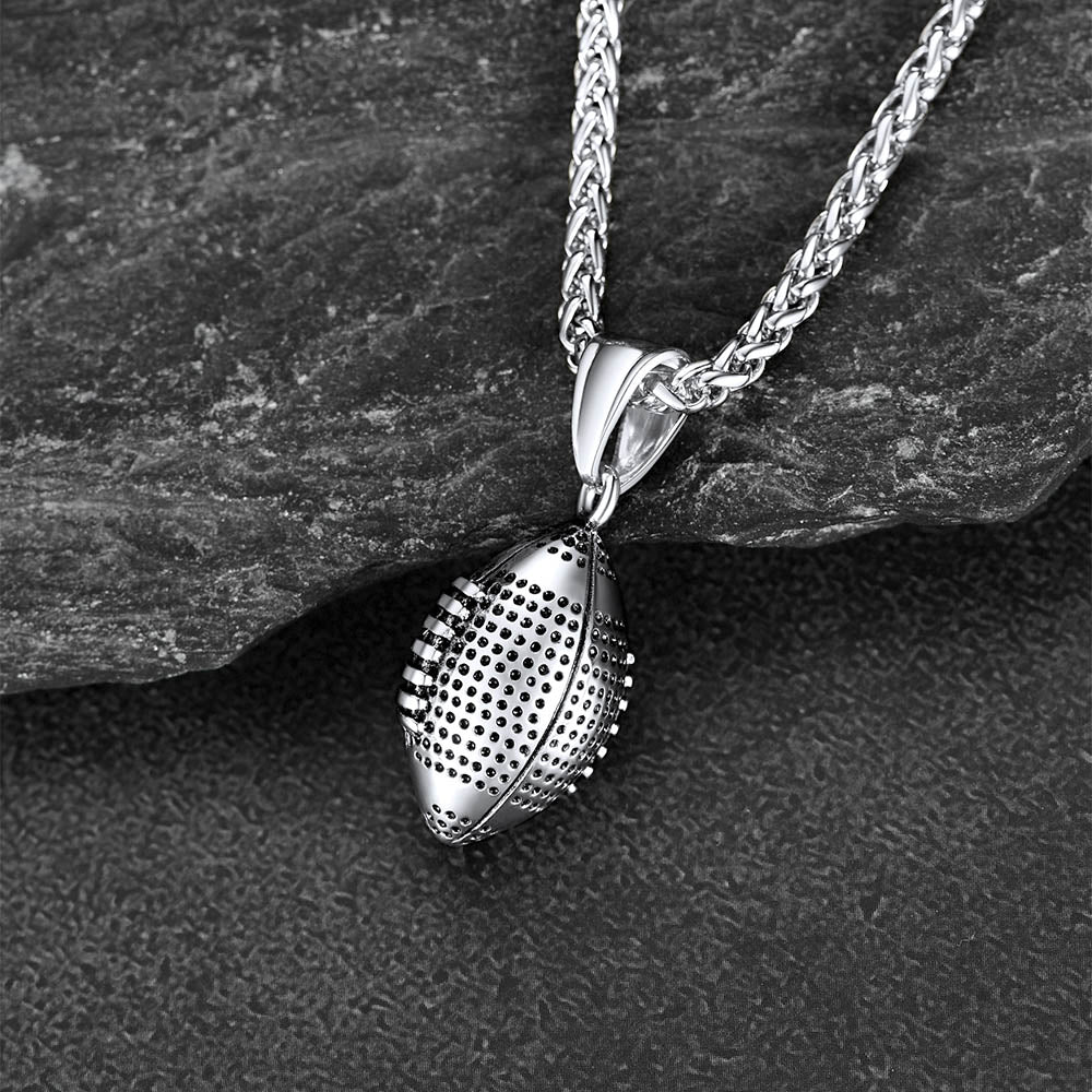 FaithHeart Soccer Football For Men Stainless Steel Pendant Necklace FaithHeart