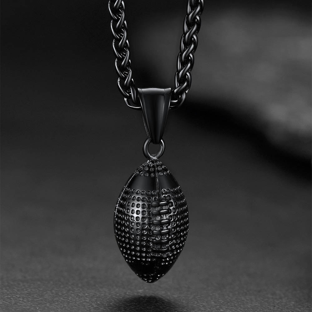 FaithHeart Soccer Football For Men Stainless Steel Pendant Necklace FaithHeart