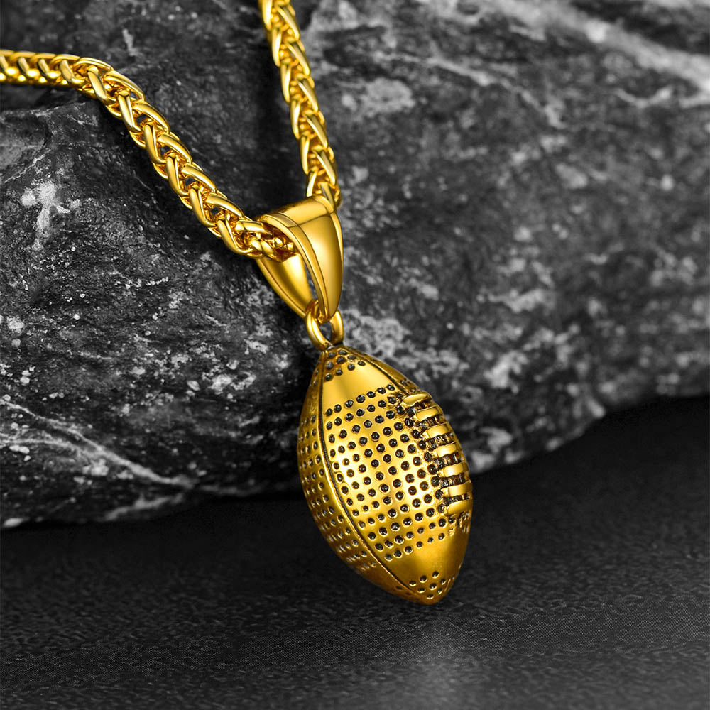 FaithHeart Soccer Football For Men Stainless Steel Pendant Necklace FaithHeart