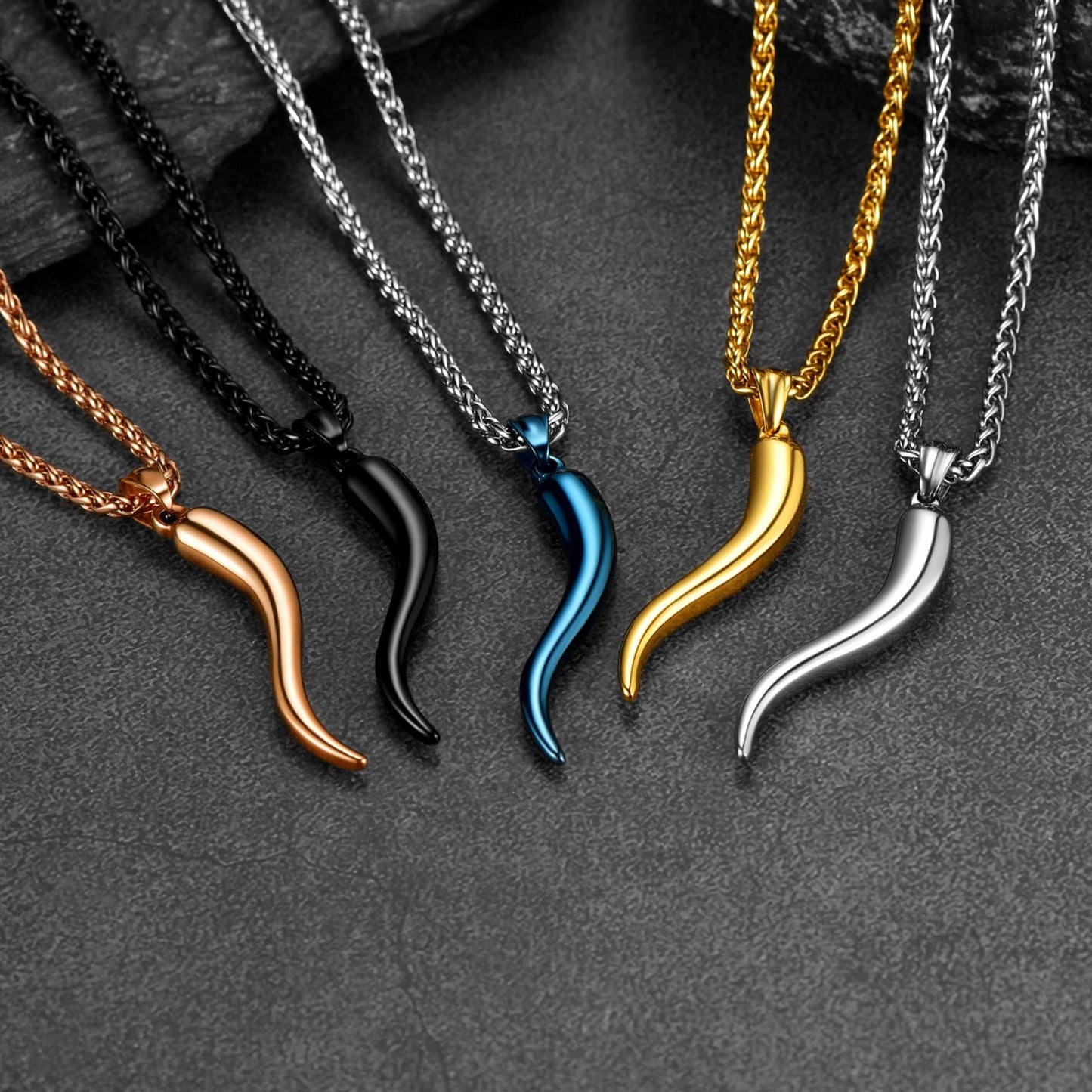 FaithHeart Italian Horn Necklace Pepper Pendant for Men FaithHeart