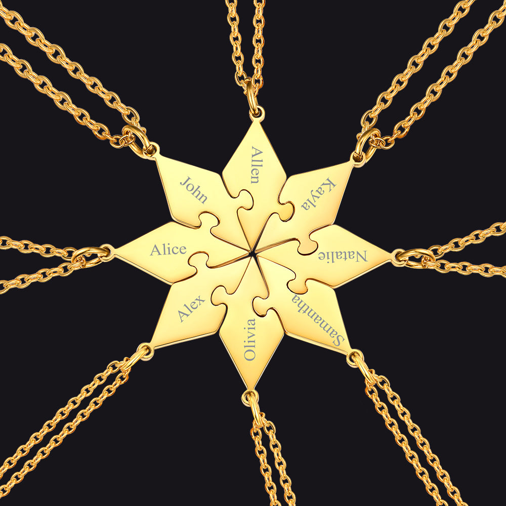 Custom Puzzle Piece Matching Necklaces for BFF Family - FaithHeart Jewelry