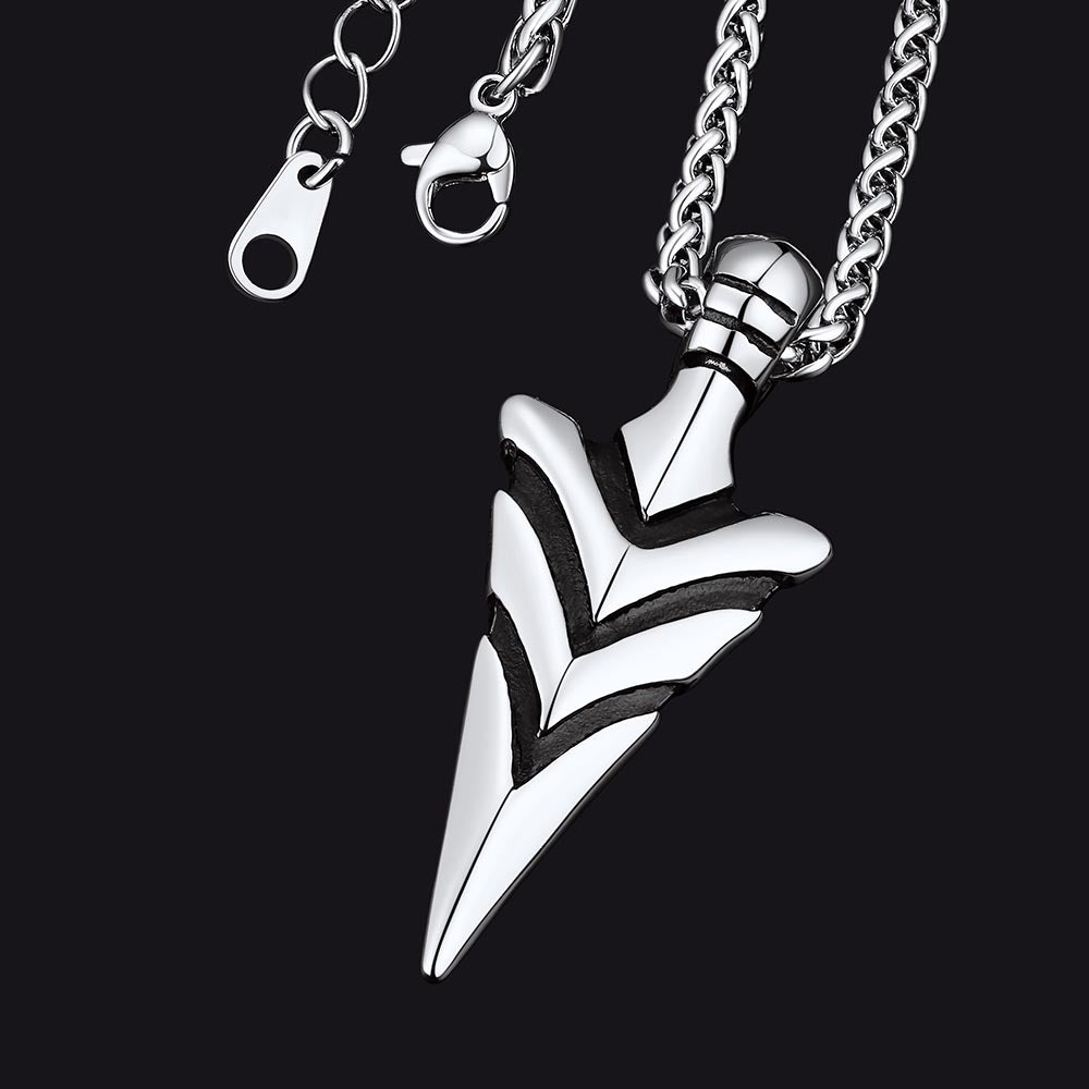FaithHeart Vintage Spear Arrowhead Necklace Pendant For Men FaithHeart