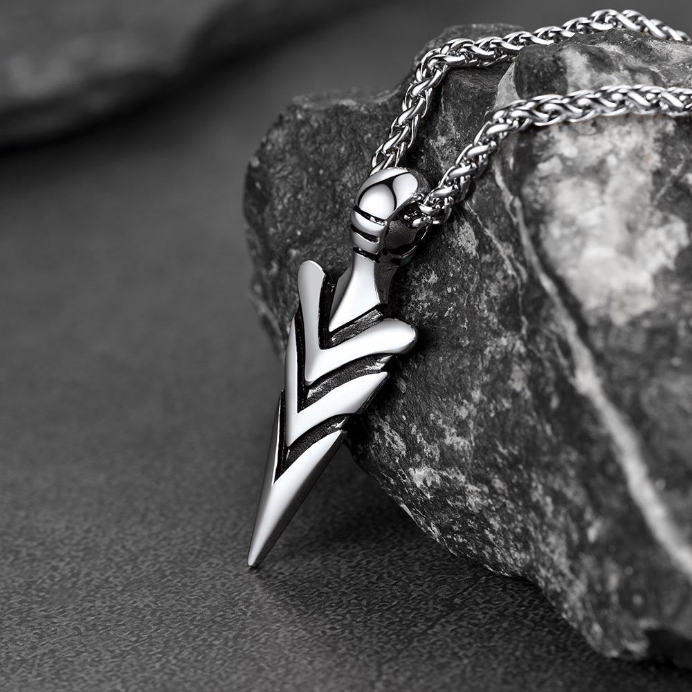 FaithHeart Vintage Spear Arrowhead Necklace Pendant For Men FaithHeart
