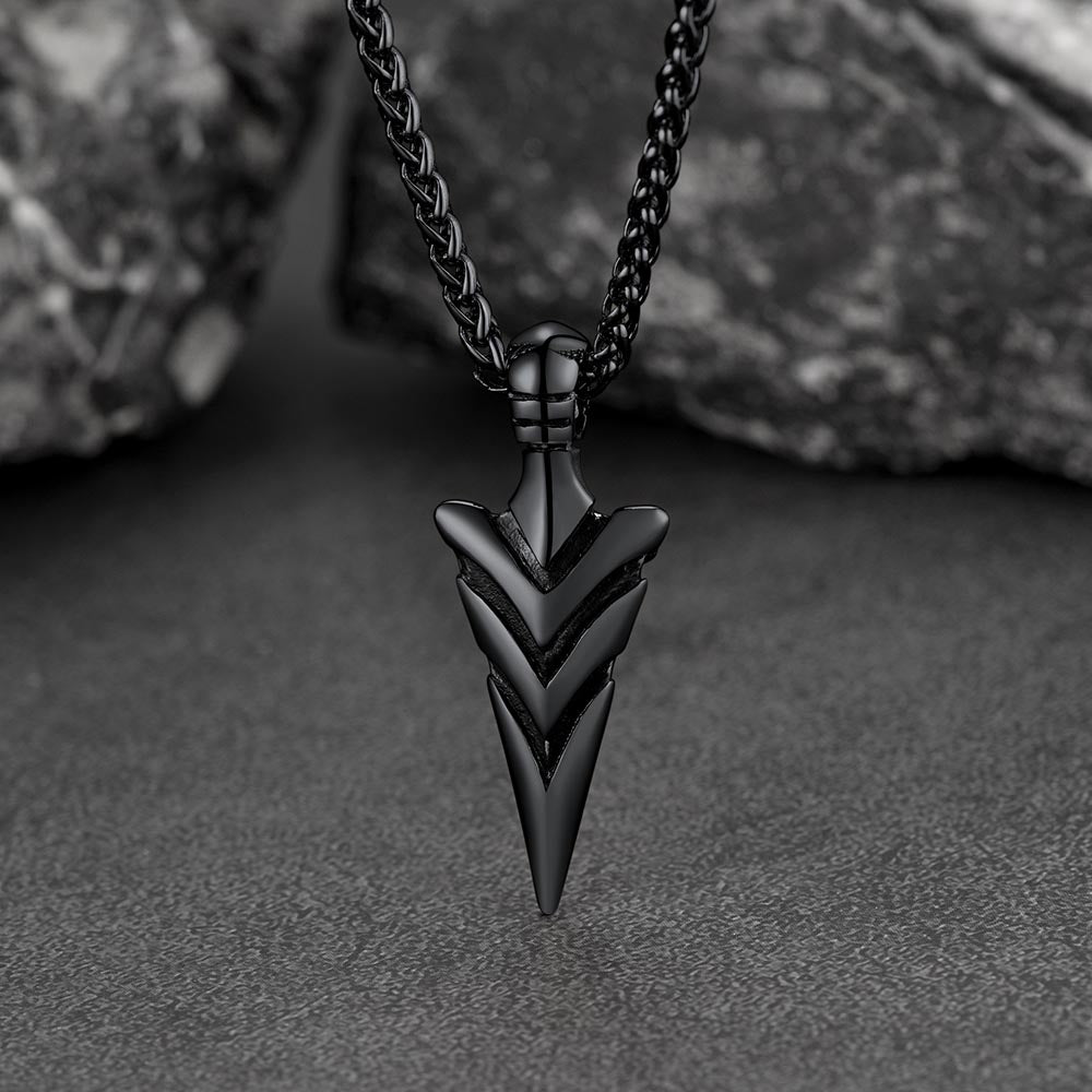 FaithHeart Vintage Spear Arrowhead Necklace Pendant For Men FaithHeart