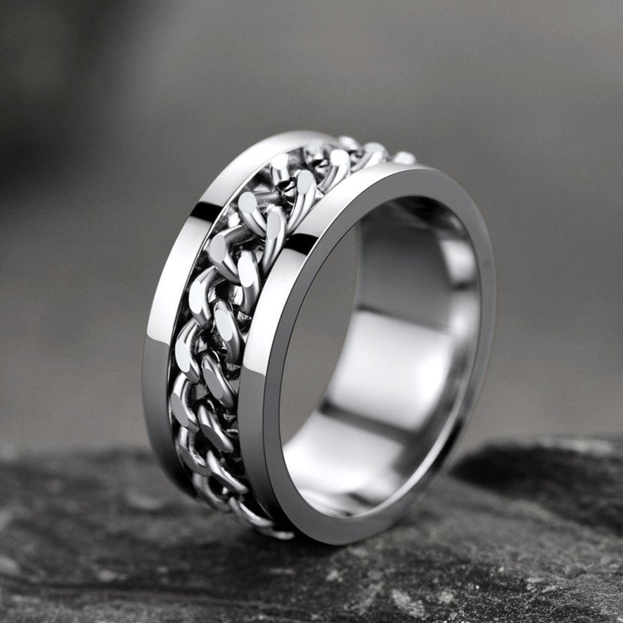 Chain Link Fidget Spinner Anxiety Ring
