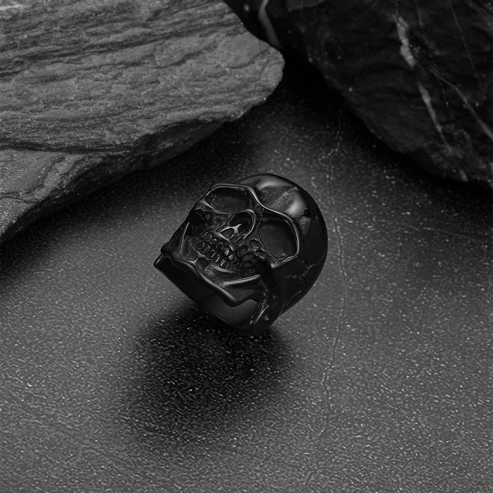 FaithHeart Gothic Biker Skull Ring For Men FaithHeart