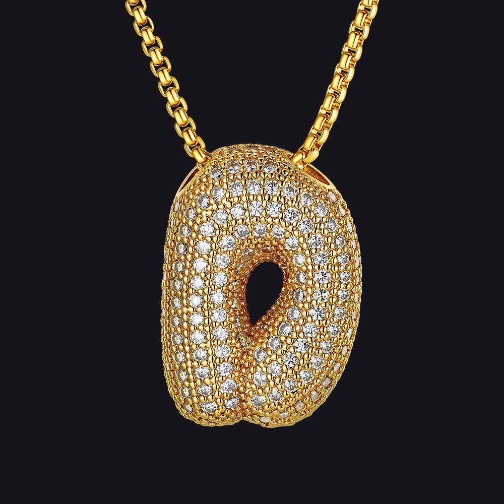 Personalized D initial pendant with cubic zirconia detail