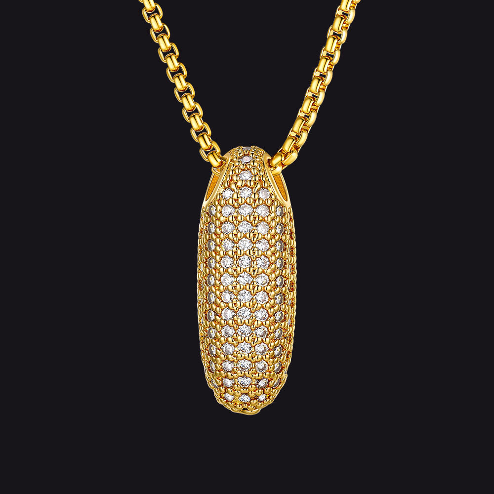 Delicate gold initial I necklace with CZ accent