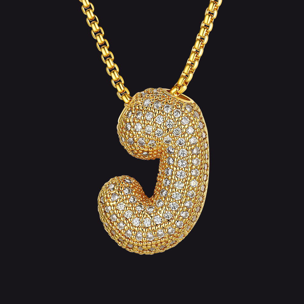 Sophisticated J letter pendant with zirconia stone