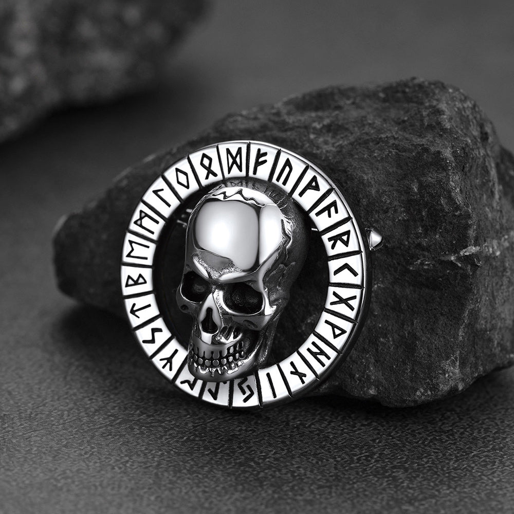 Gothic Punk Skull Brooch Pin for Men Women