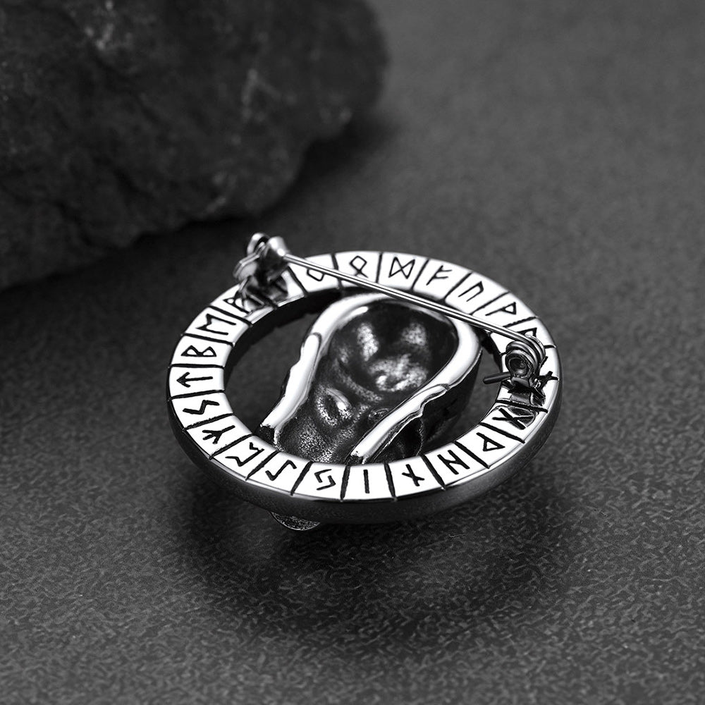 Gothic Punk Skull Brooch Pin for Men Women