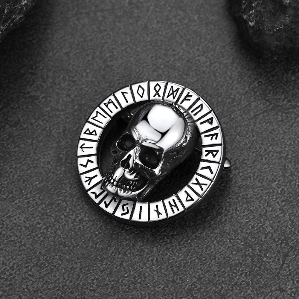 Gothic Punk Skull Brooch Pin for Men Women