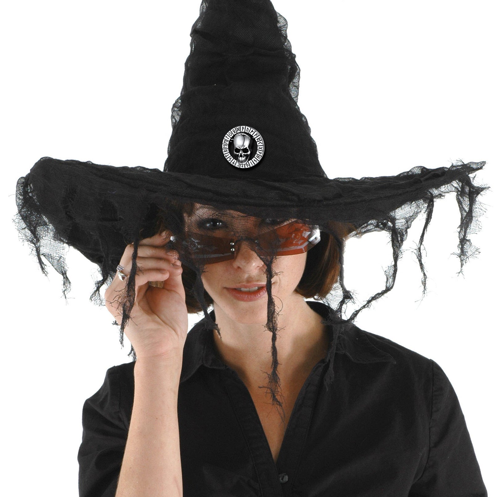 Gothic Punk Skull Brooch Pin for Men Women