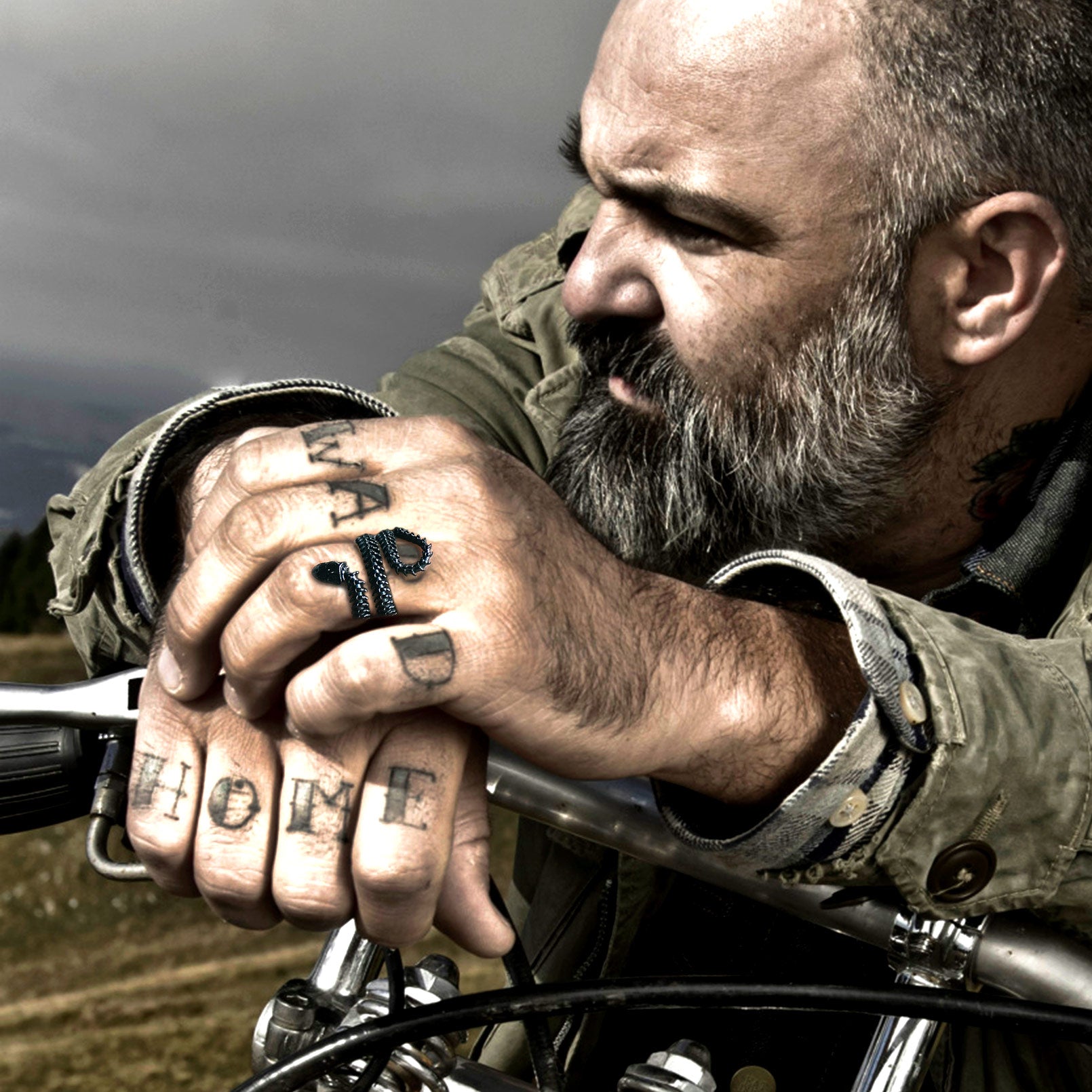 Gothic Snake Skull Bone Ring for Men Women