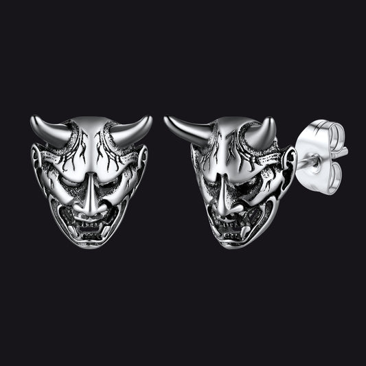 Halloween Hannya Mask Devil Horn Earrings For Menimg