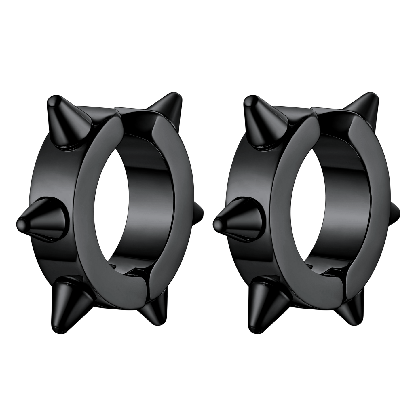 Black Hedgehog Ear Clip Earrings for Men