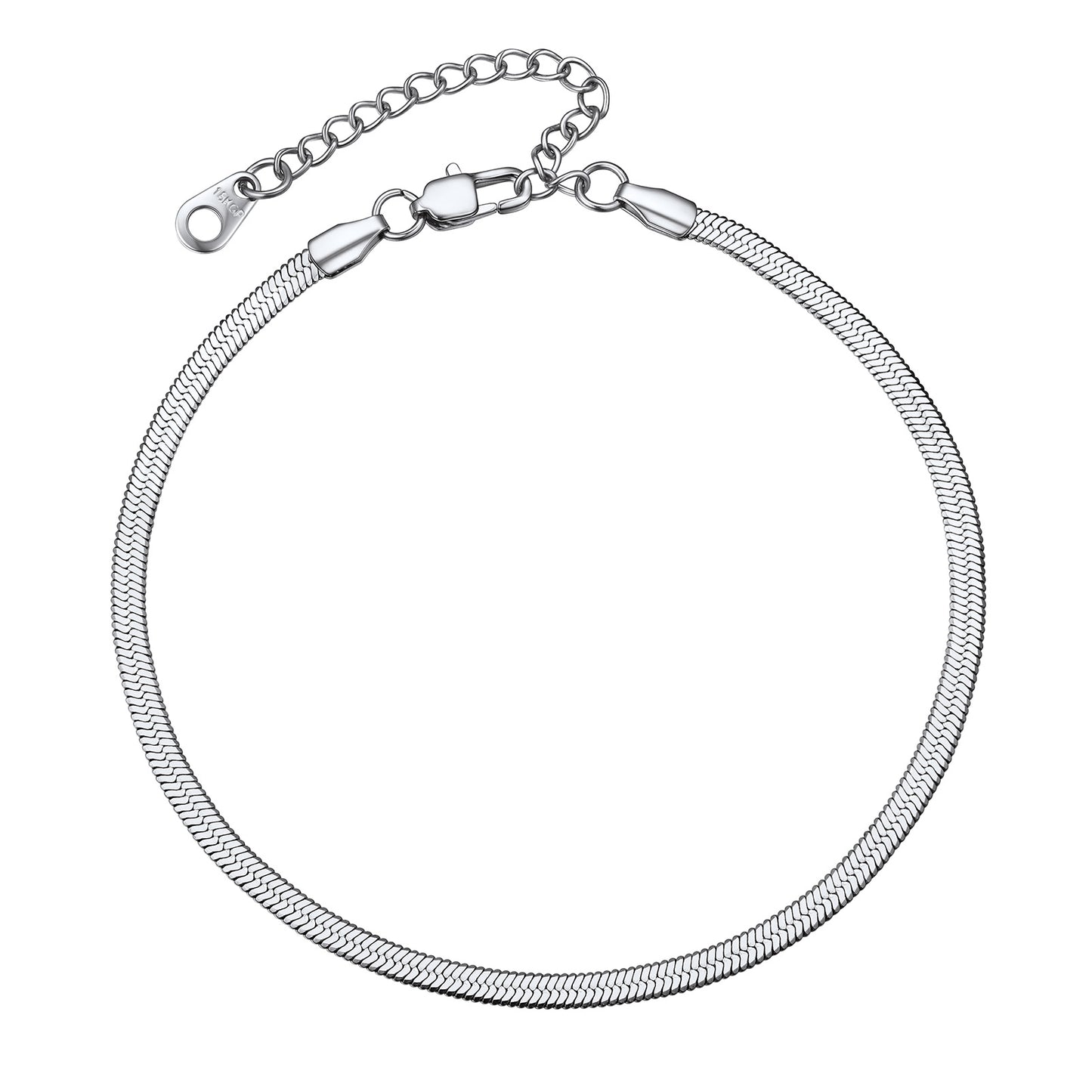 Herringbone Flat Chain Anklets Summer Jewelry For Women