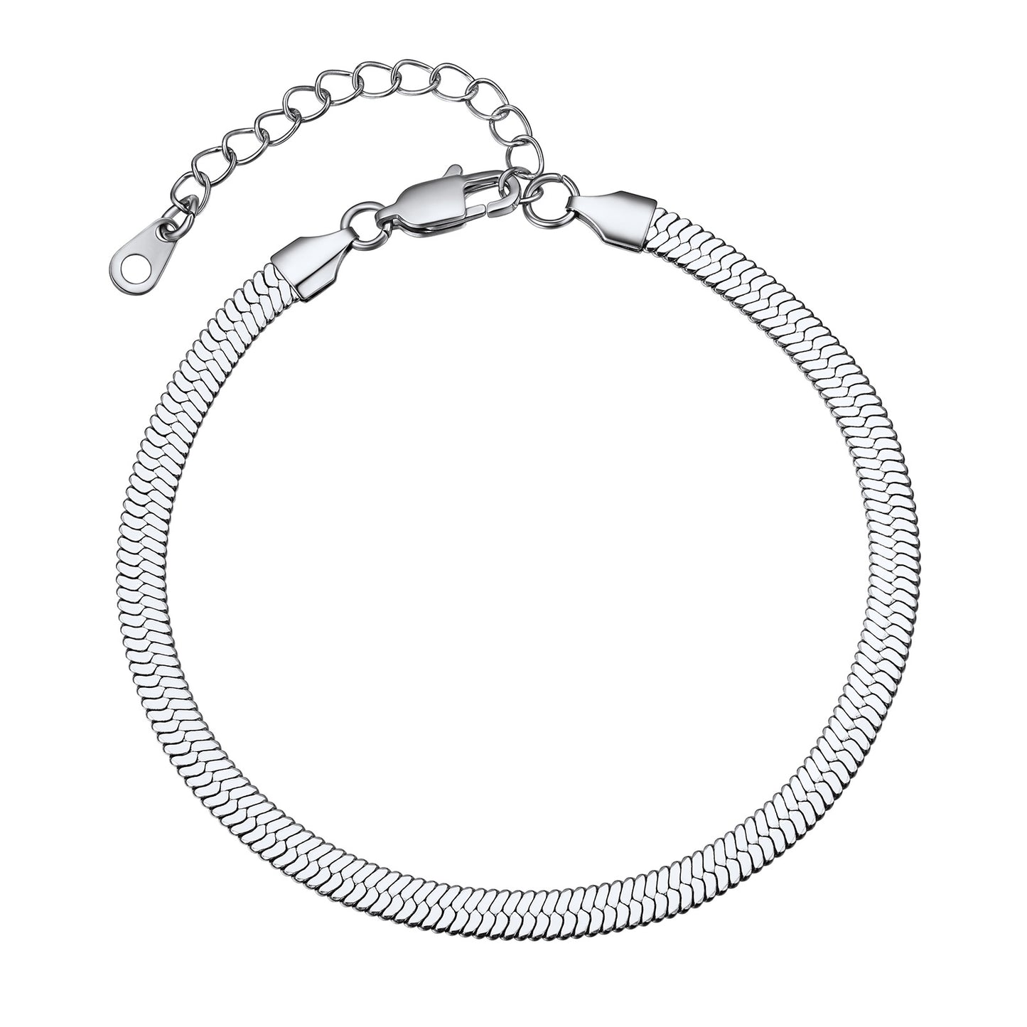 Herringbone Flat Chain Anklets Summer Jewelry For Women