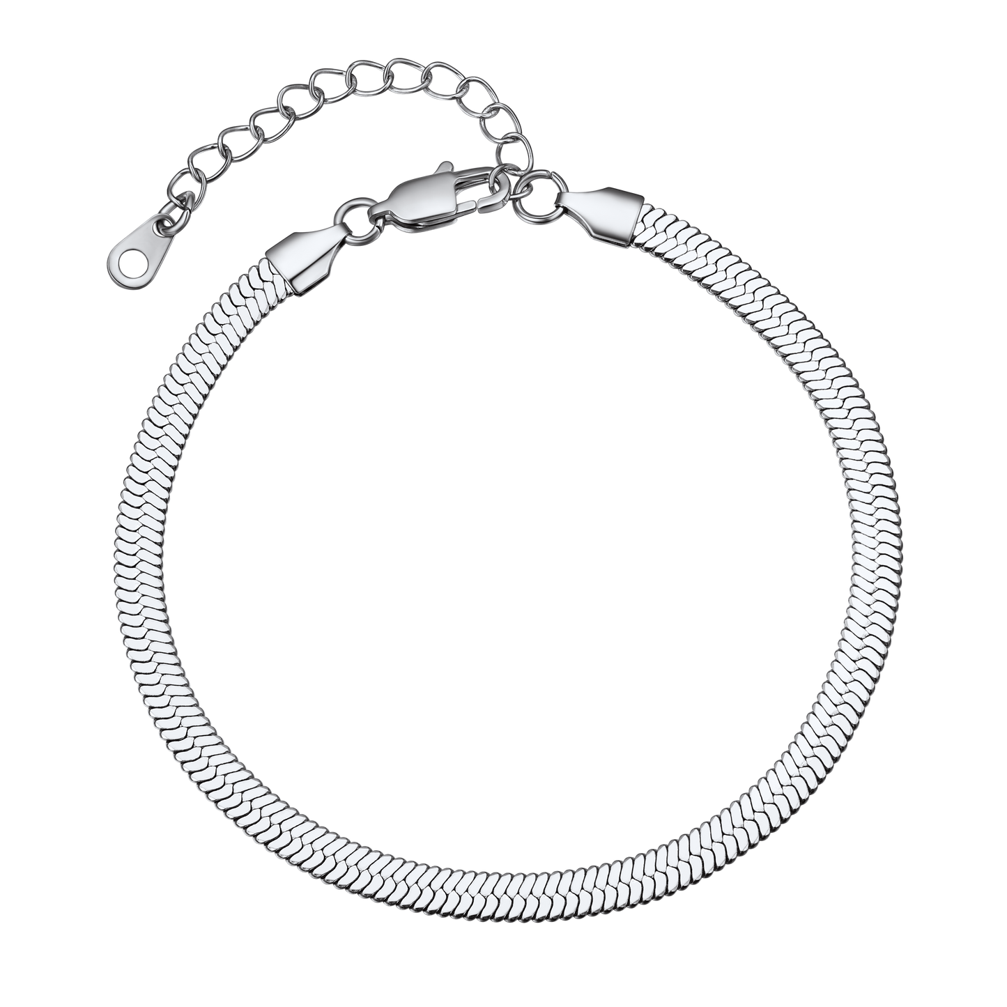 Herringbone Flat Chain Anklets Summer Jewelry For Women