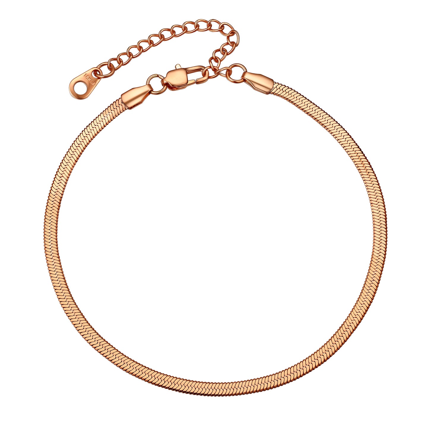 Herringbone Flat Chain Anklets Summer Jewelry For Women