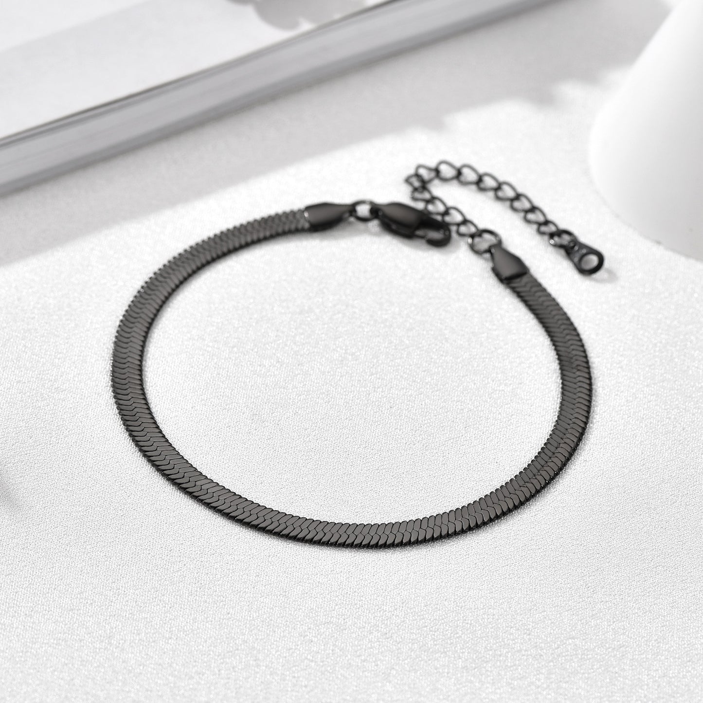 Herringbone Flat Chain Anklets Summer Jewelry For Women