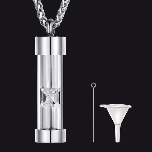 Hourglass Urn Necklace for Ashes Cremation Keepsakes for Women Menimg