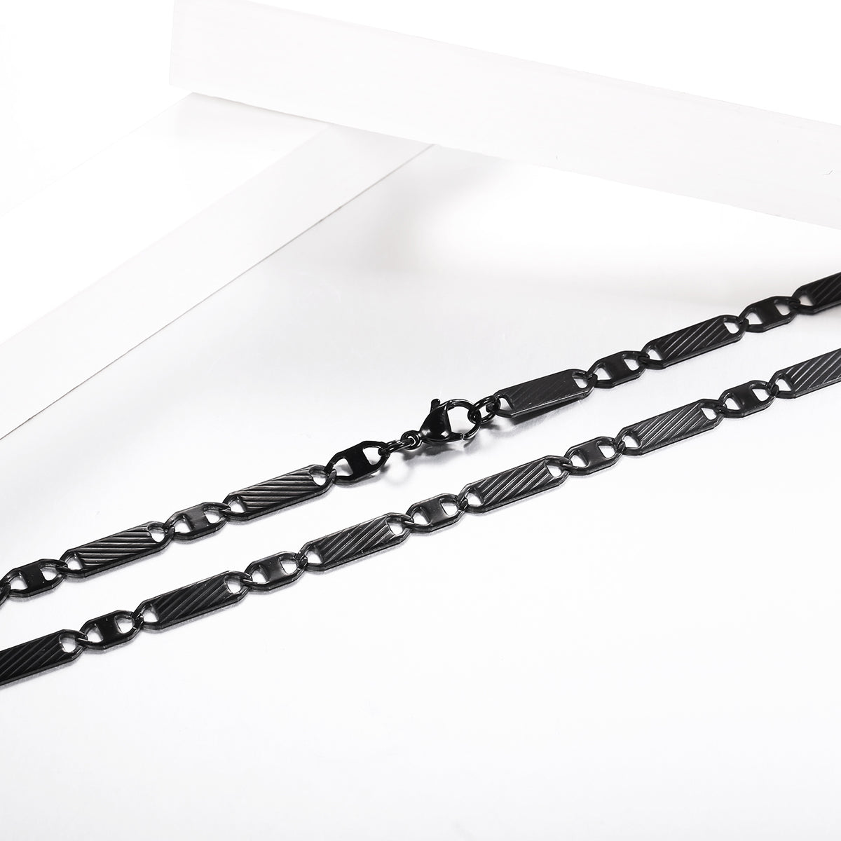 Flash Sale Black Flat Mariner Chain Necklace for Men - FaithHeart Jewelry