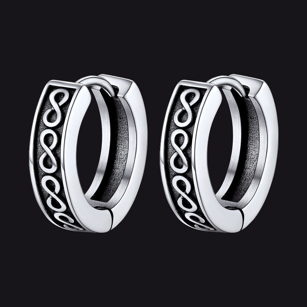Stainless Steel Chunky Infinity Hoop Earrings For Men