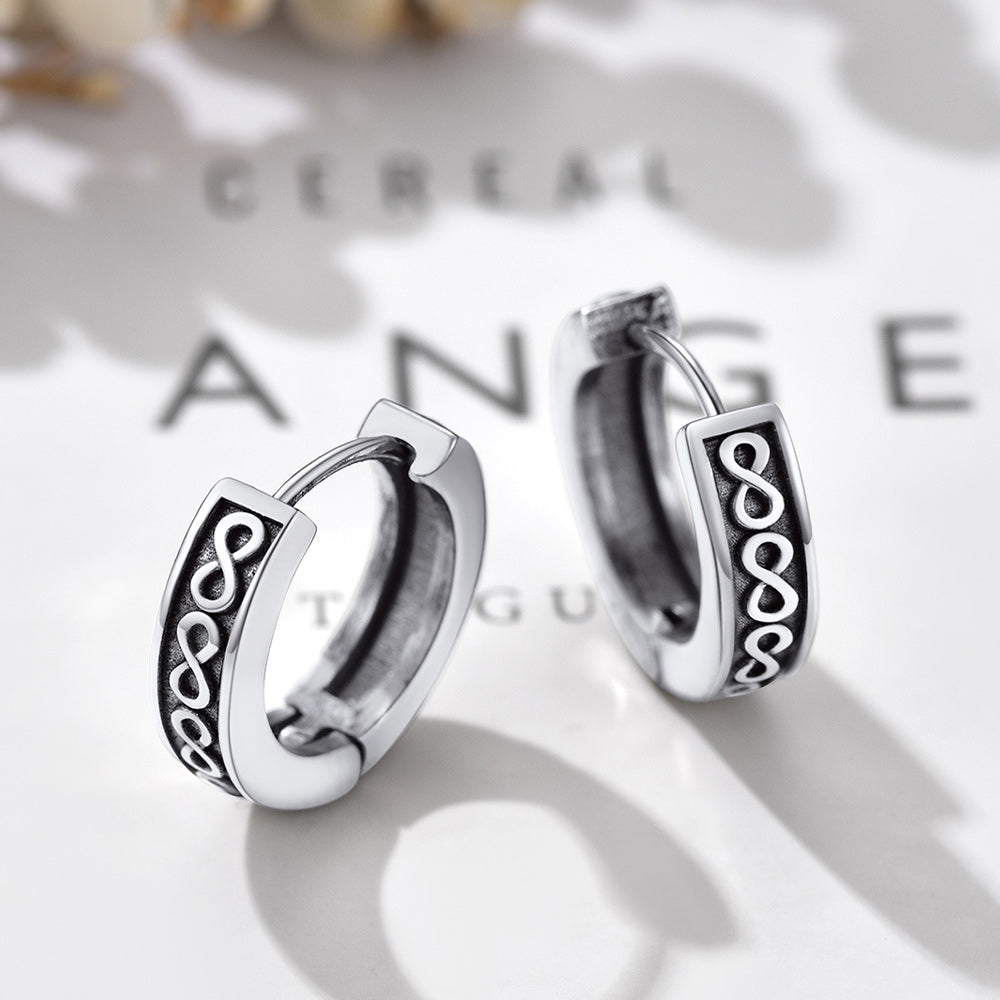 Stainless Steel Chunky Infinity Hoop Earrings For Men