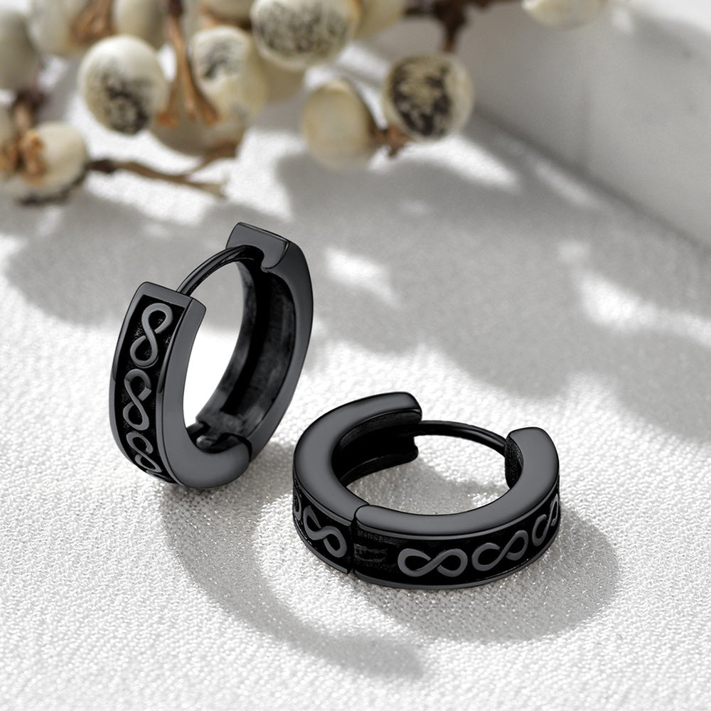 Stainless Steel Chunky Infinity Hoop Earrings For Men