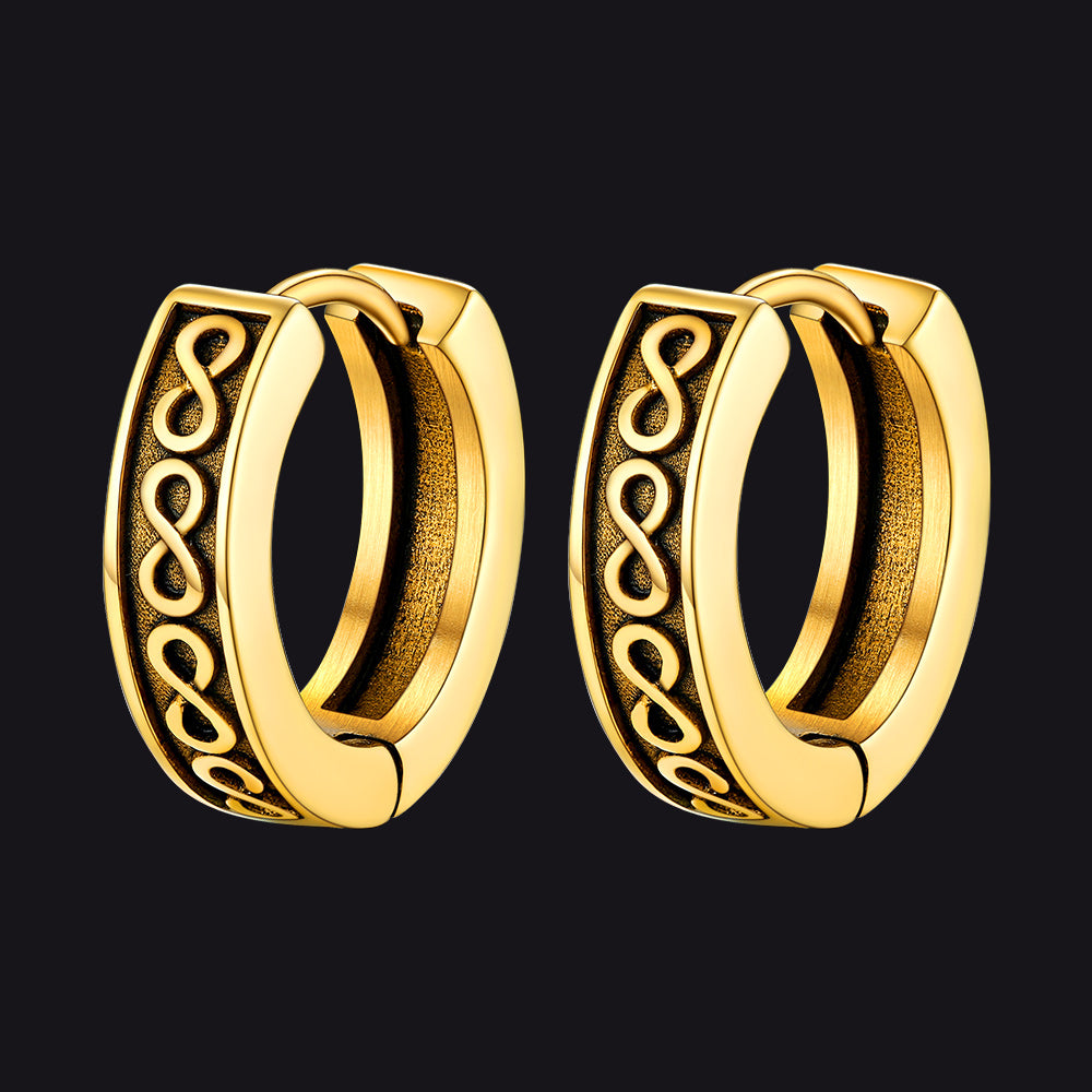 Stainless Steel Chunky Infinity Hoop Earrings For Men