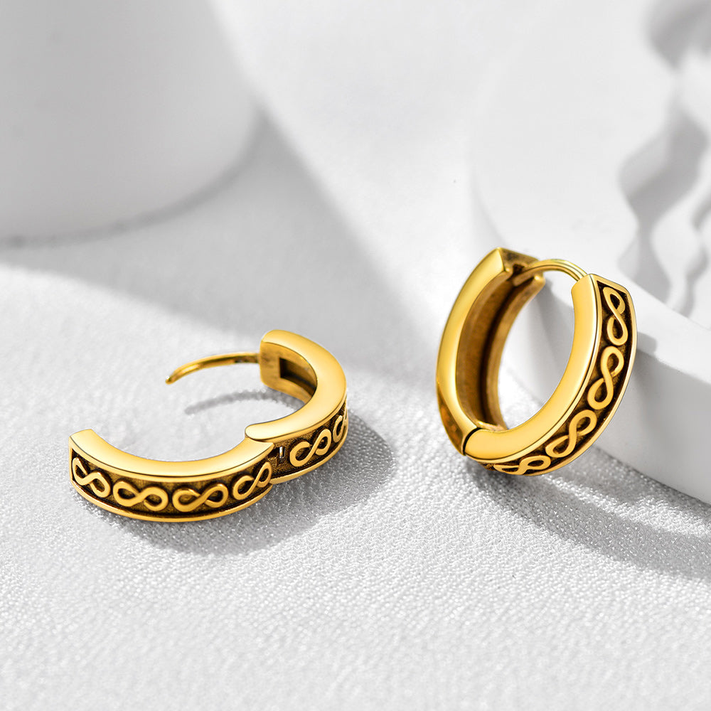 Stainless Steel Chunky Infinity Hoop Earrings For Men