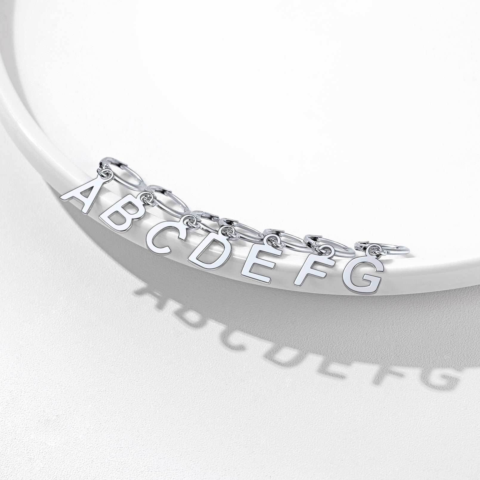 S925 Silver Initial Letter Dangle Earrings Gift for Women Men