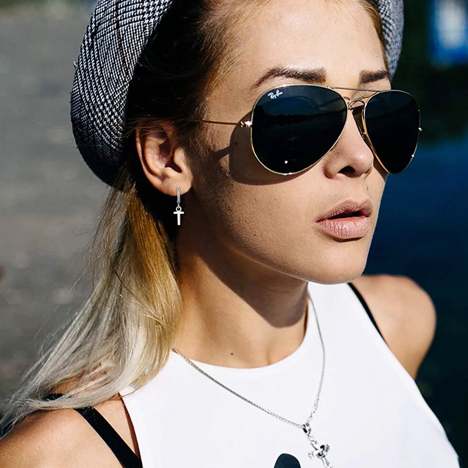 S925 Silver Initial Letter Dangle Earrings Gift for Women Men