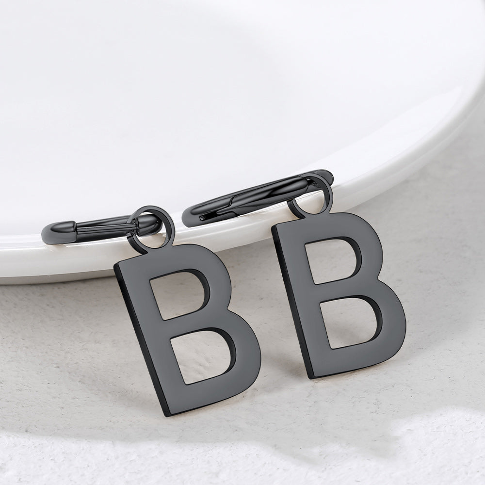 Hypoallergenic A-Z Initial Letter Dangle Earrings for Women Men