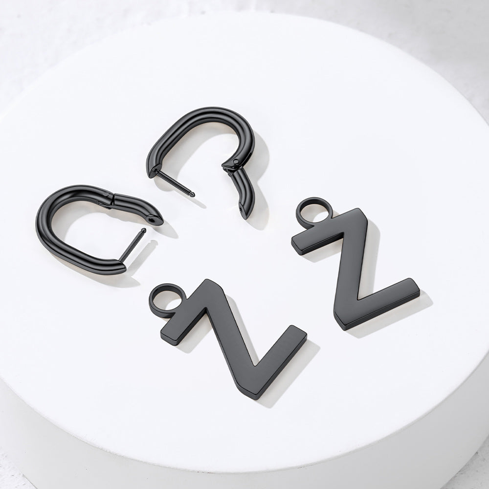 Hypoallergenic A-Z Initial Letter Dangle Earrings for Women Men