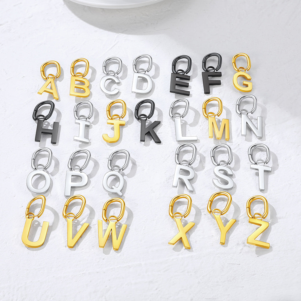 Hypoallergenic A-Z Initial Letter Dangle Earrings for Women Men